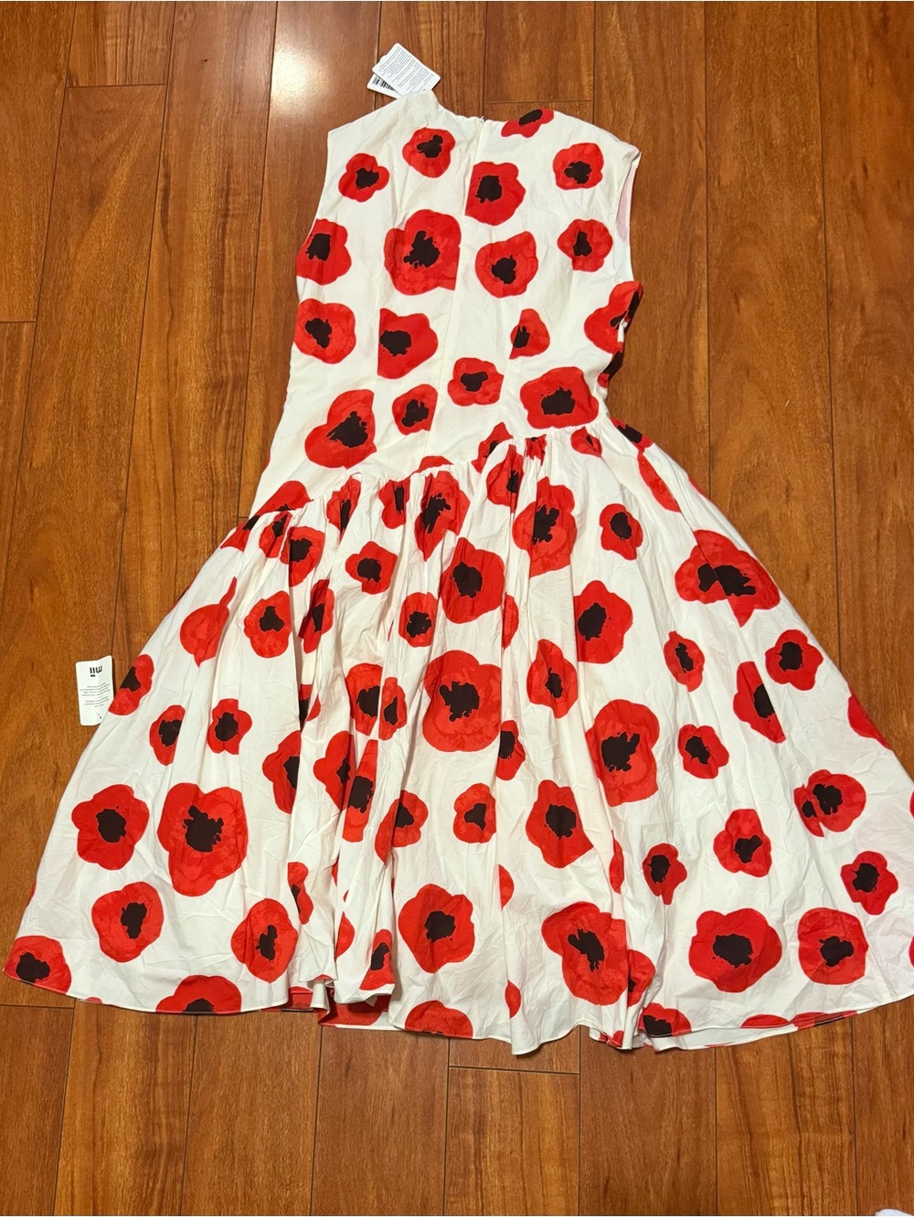 Mii alatelier women’s White Dress with Red Poppy Print - Brand: Unspecified